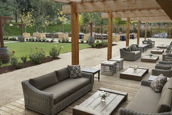 Just one of the many outdoor lounges at Temecula Creek Inn
