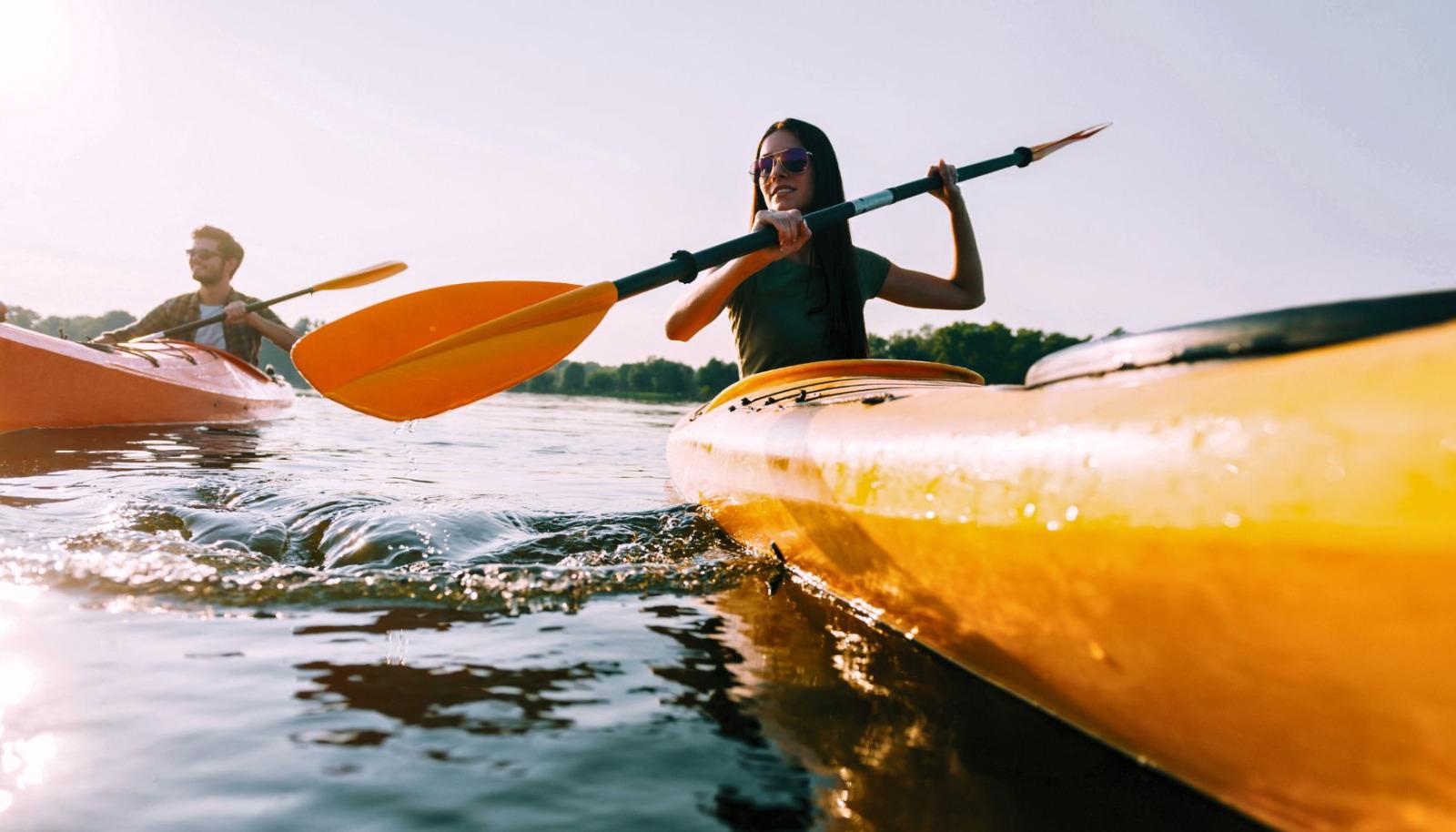 Couple kayaking