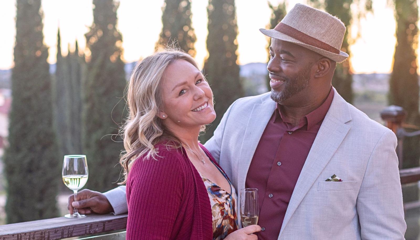 Couple enjoying a gorgeous day with wine.