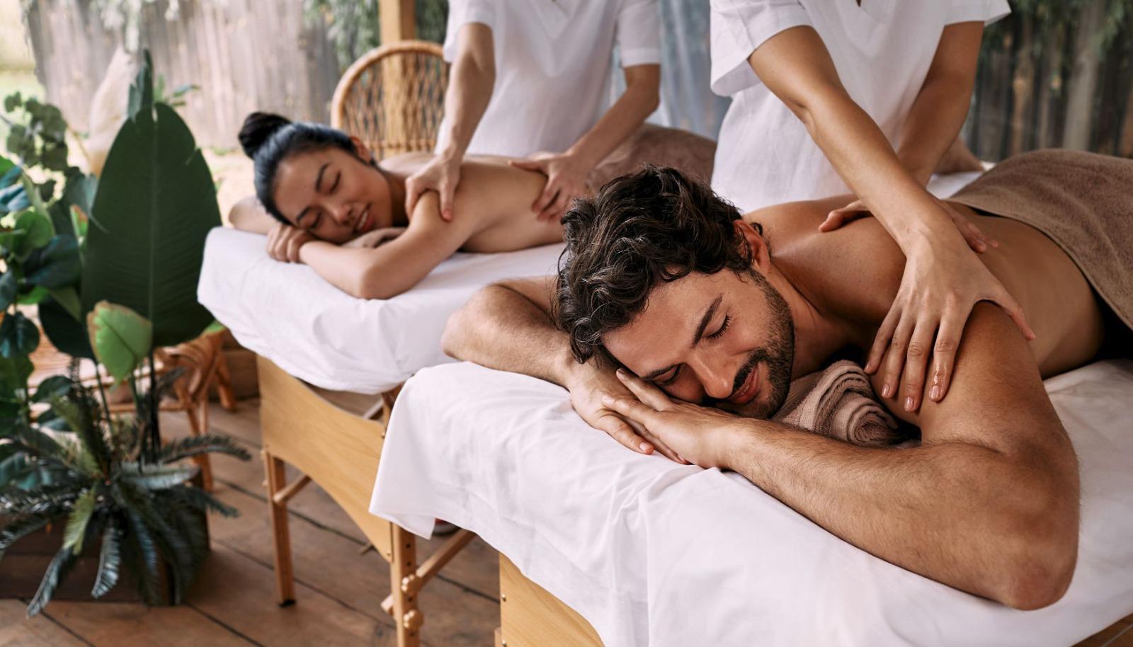 Couple enjoying a massage