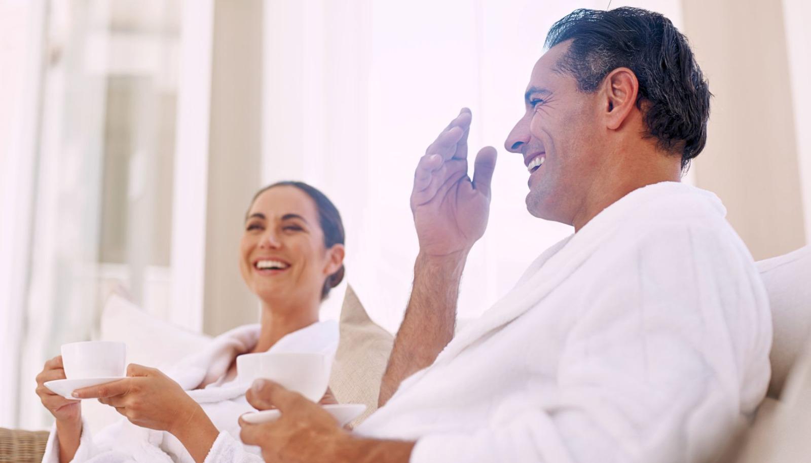 Enjoying a spa experience
